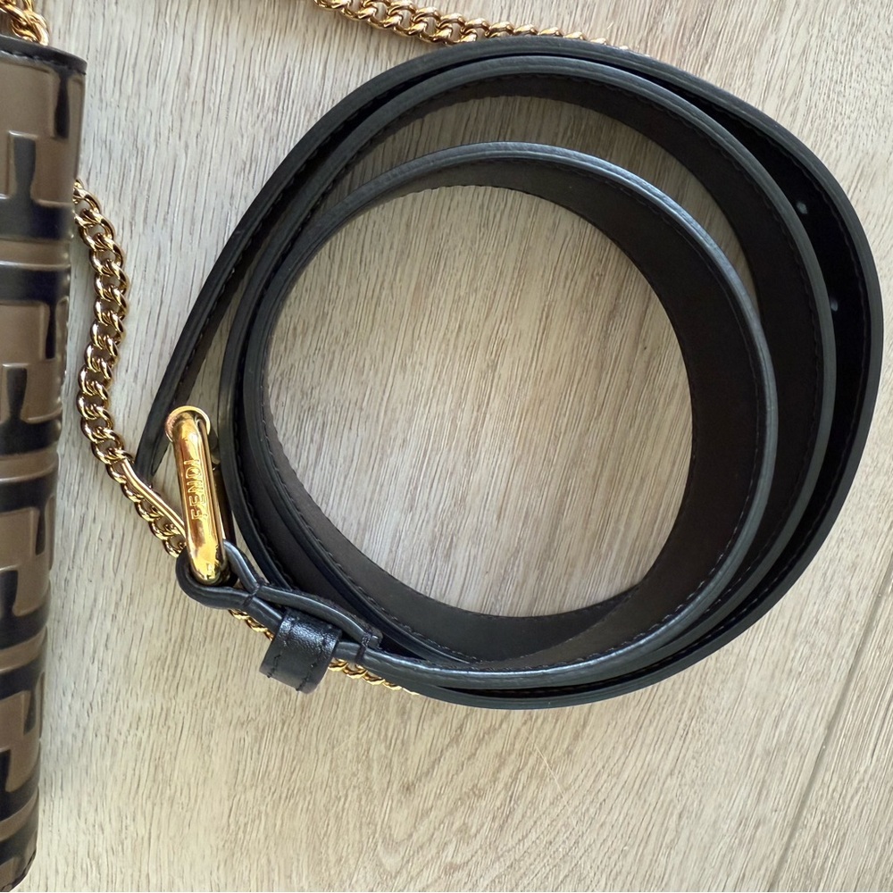 FENDI F is Belt Bag Brown x Black Leather Women's Shoulder Bag - Picture 5 of 7